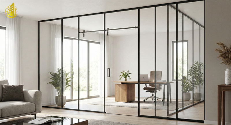 پارتیشن شیشه ای فریم سبک